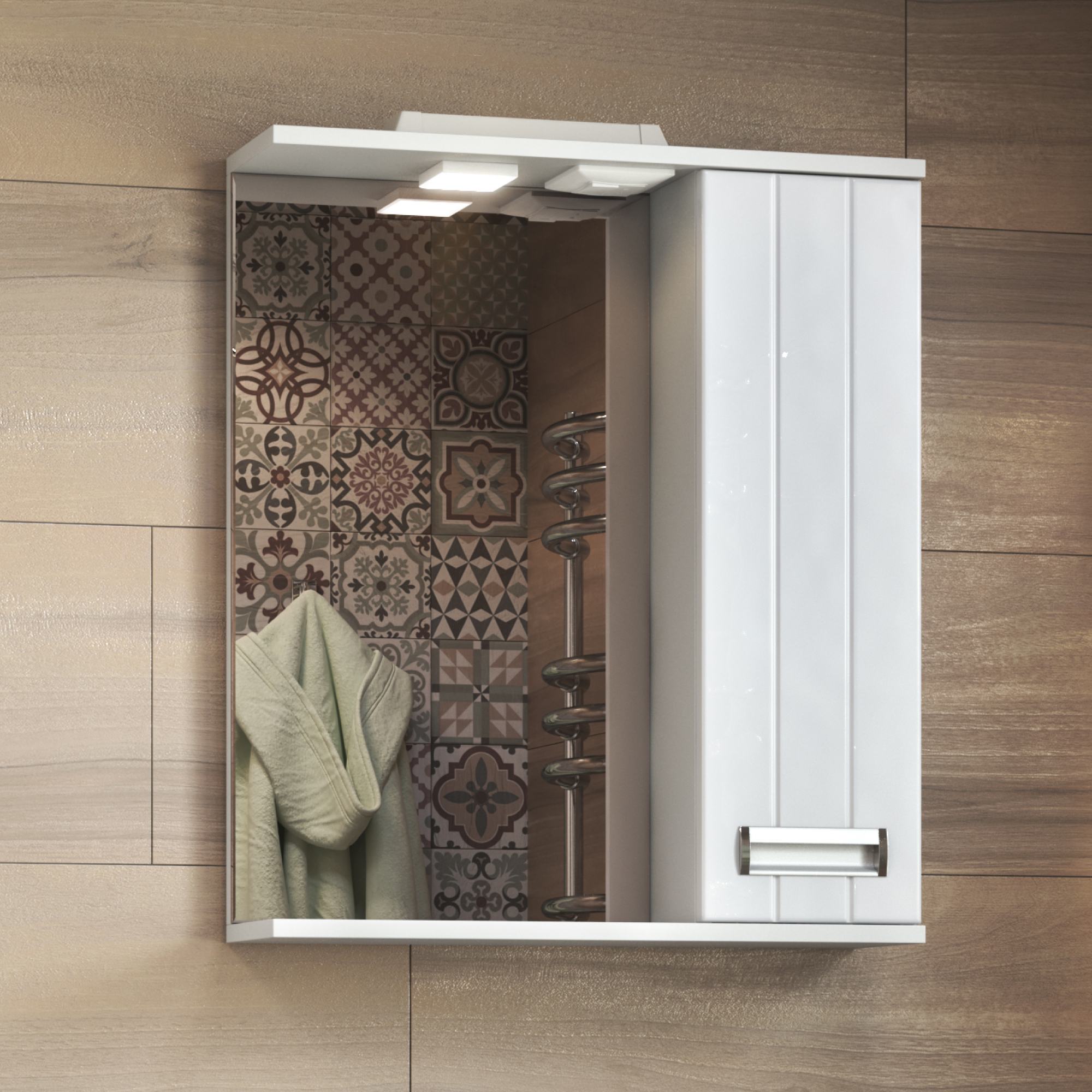 Зеркало со шкафом VIGO Diana 60 подвесное белый (z.DIA.60.R.El)