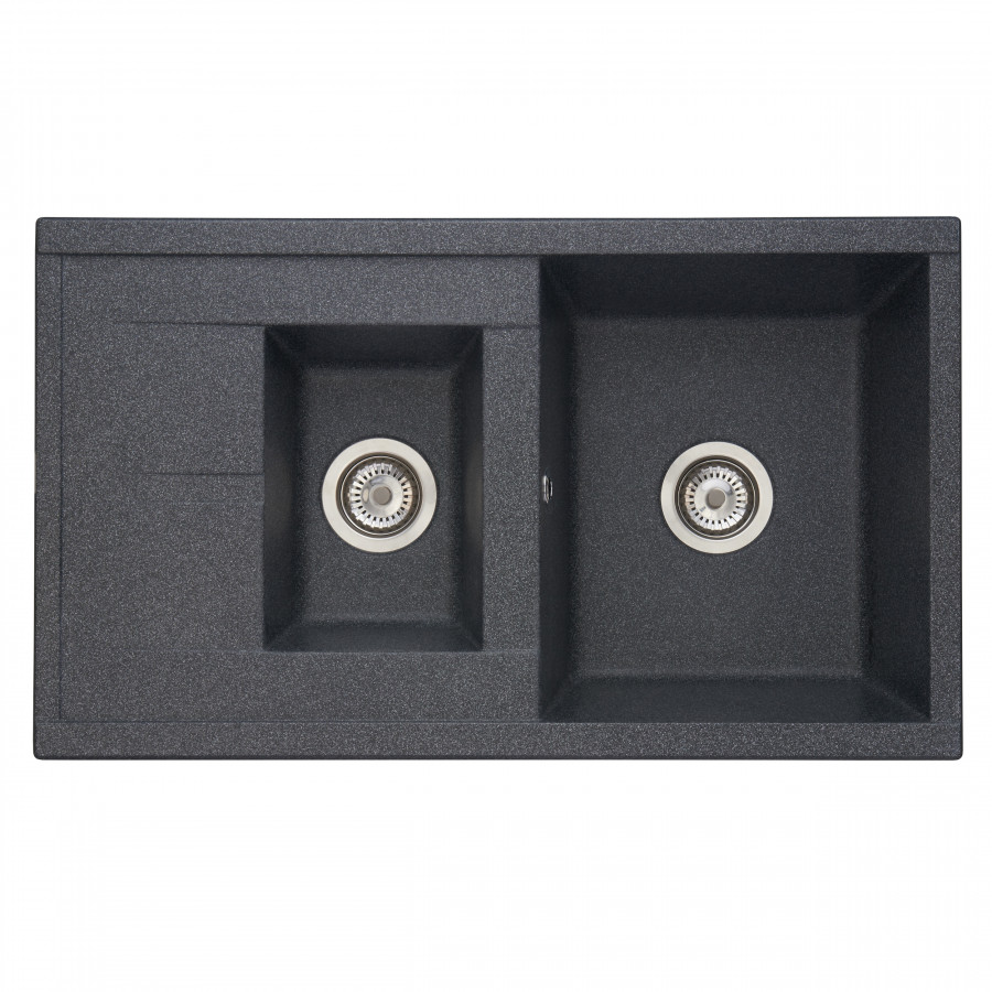 Мойка для кухни  Делия 87 870x510x218 мм, прямоуг. с крылом и доп. чашей, графит