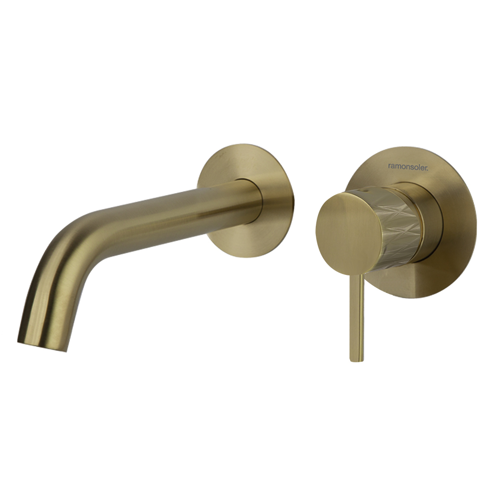 Встраиваемый однорычажный смеситель для раковины на раздельных пластинах с длинным изливом 240 мм OD