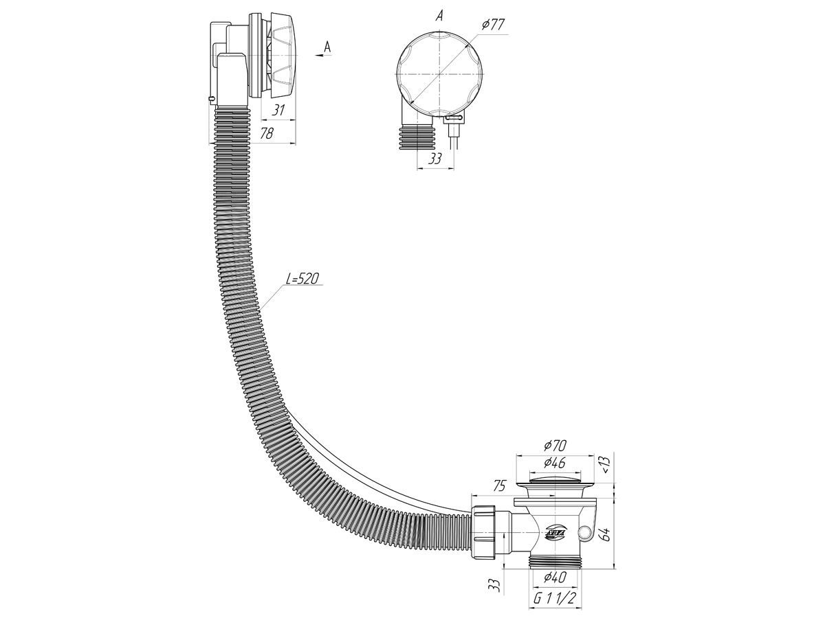 Перелив п/а 520 мм, ANI PLAST