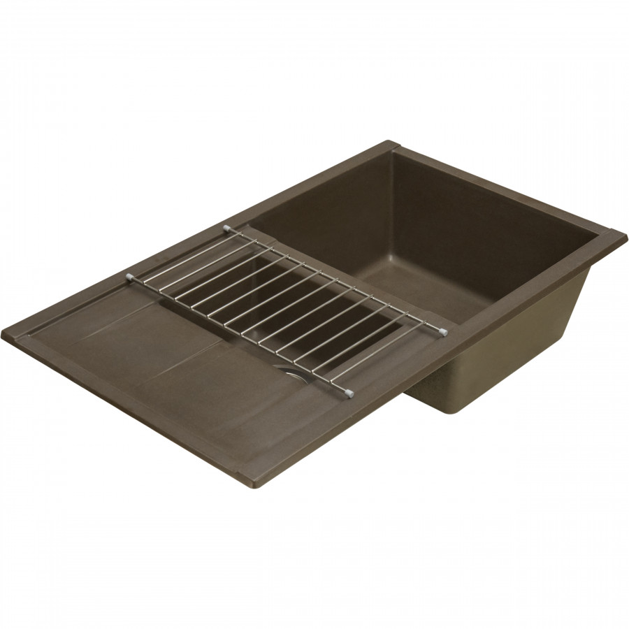 Мойка для кухни  Делия 87 870x510x218 мм, прямоуг. с крылом и доп. чашей, кофе