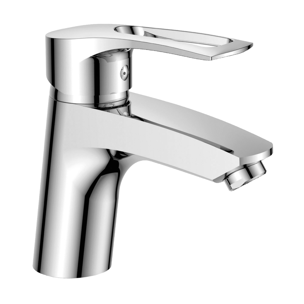 T40 Смеситель для раковины, монолит.излив 123мм(к/40), р/ОД, хром, ROS, T40-11