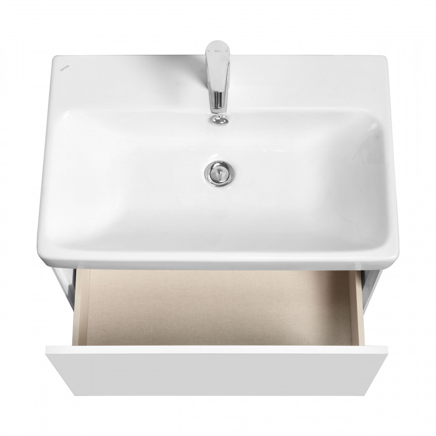 Тумба АСТИ 70, белый матовый/белый глянец  (под раковину АДРИАНА 70)