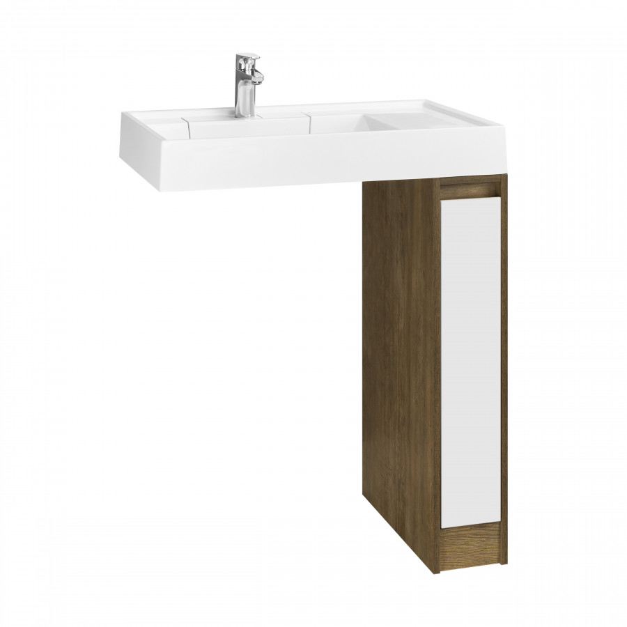 Тумба без фасада ЛОНДРИ 20 (под раковину РЕЙН 80), под с/маш., дуб кантри