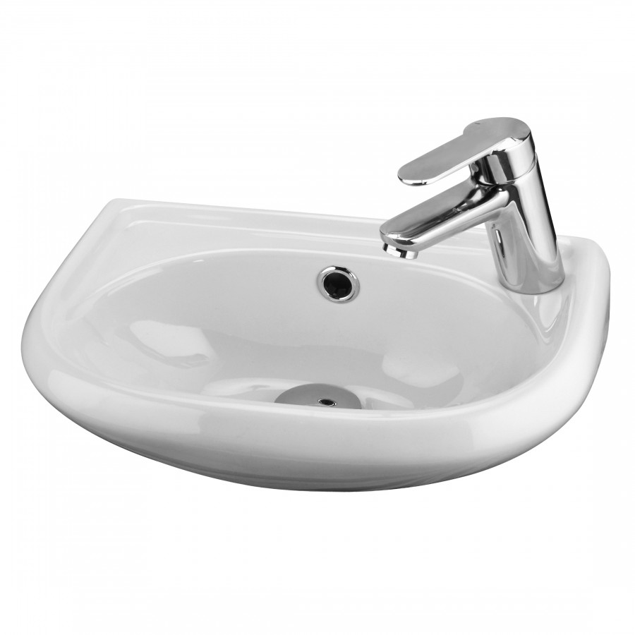 БРИЗ Умывальник мини 40*27(П), хром.кольцо, с крепл. САНТЕК