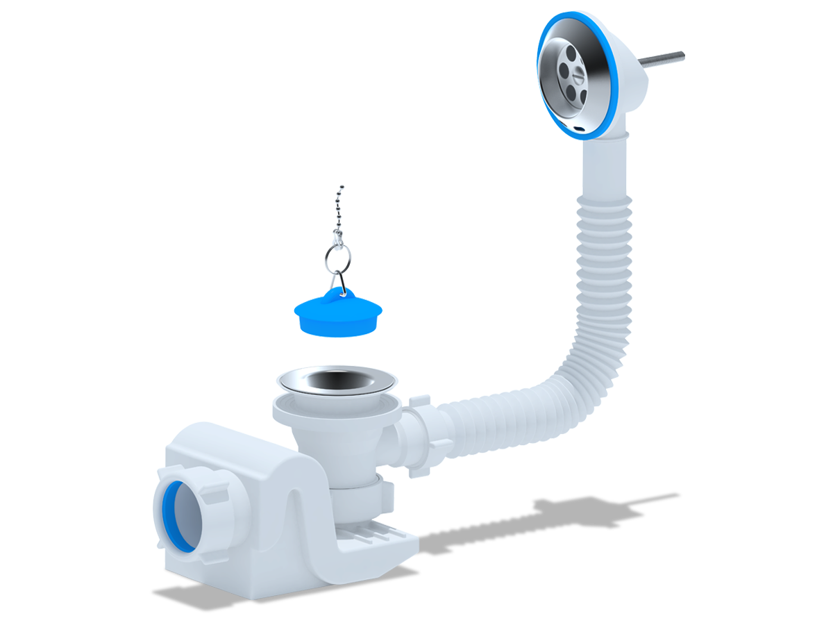 Сифон для ванны АНИ Пласт Бриг E650 1 1/2 дюйма с переливом