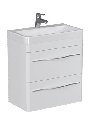 Тумба под раковину VELVEX Jill 600-0-2 (9595) навесная белый матовый