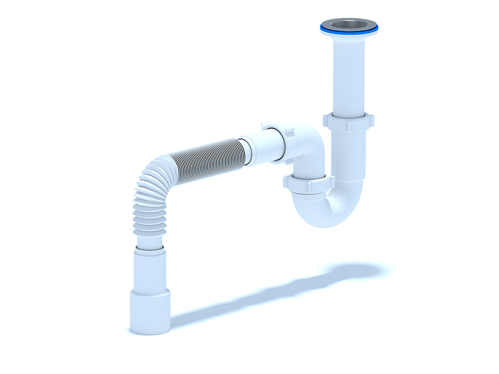 Сифон Ани 1 1/2"*40 прямоточный с гибкой трубой 40х40/50, ANI PLAST