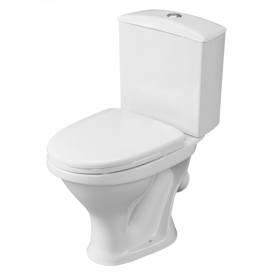 Унитаз-компакт "Вест" косой выпуск, с кнопочной арматурой и сиденьем  SANTERI