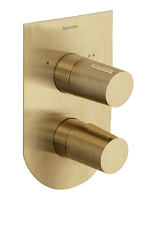 Встраиваемый термостатический смеситель для душа TZAR 348712SOC золото брашированное на 2 выхода