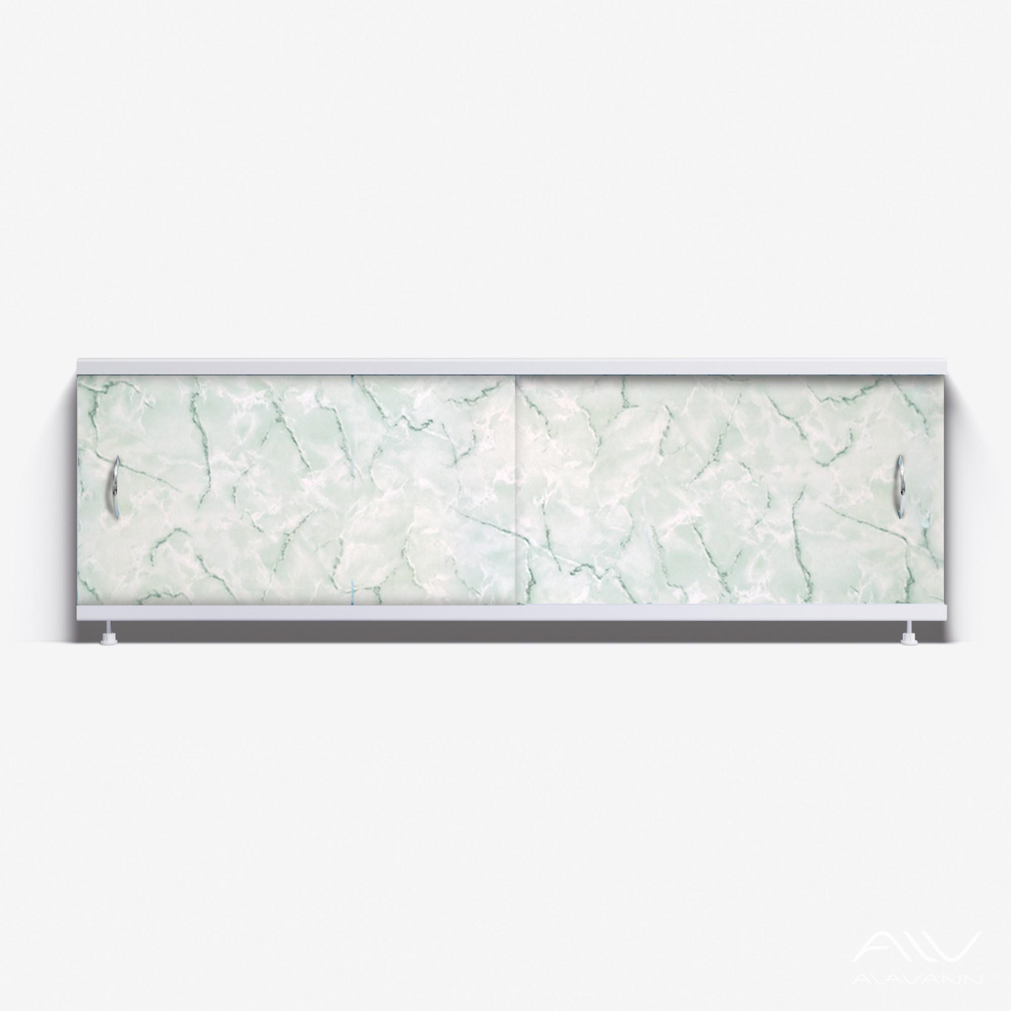 КЛАССИК Экран для ванны 150 см, полистирол,(зеленый мрамор-029), ALAVANN