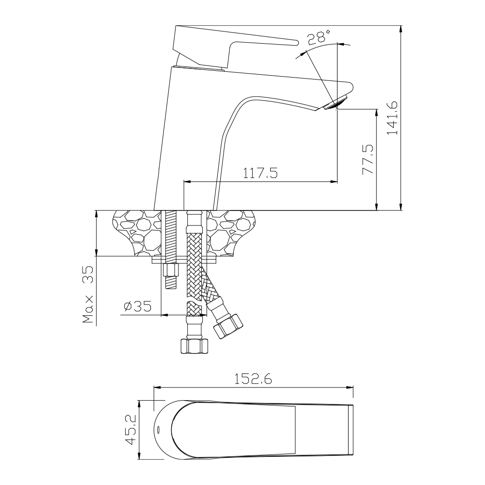 Смеситель для раковины BRIZ, BRI20-210