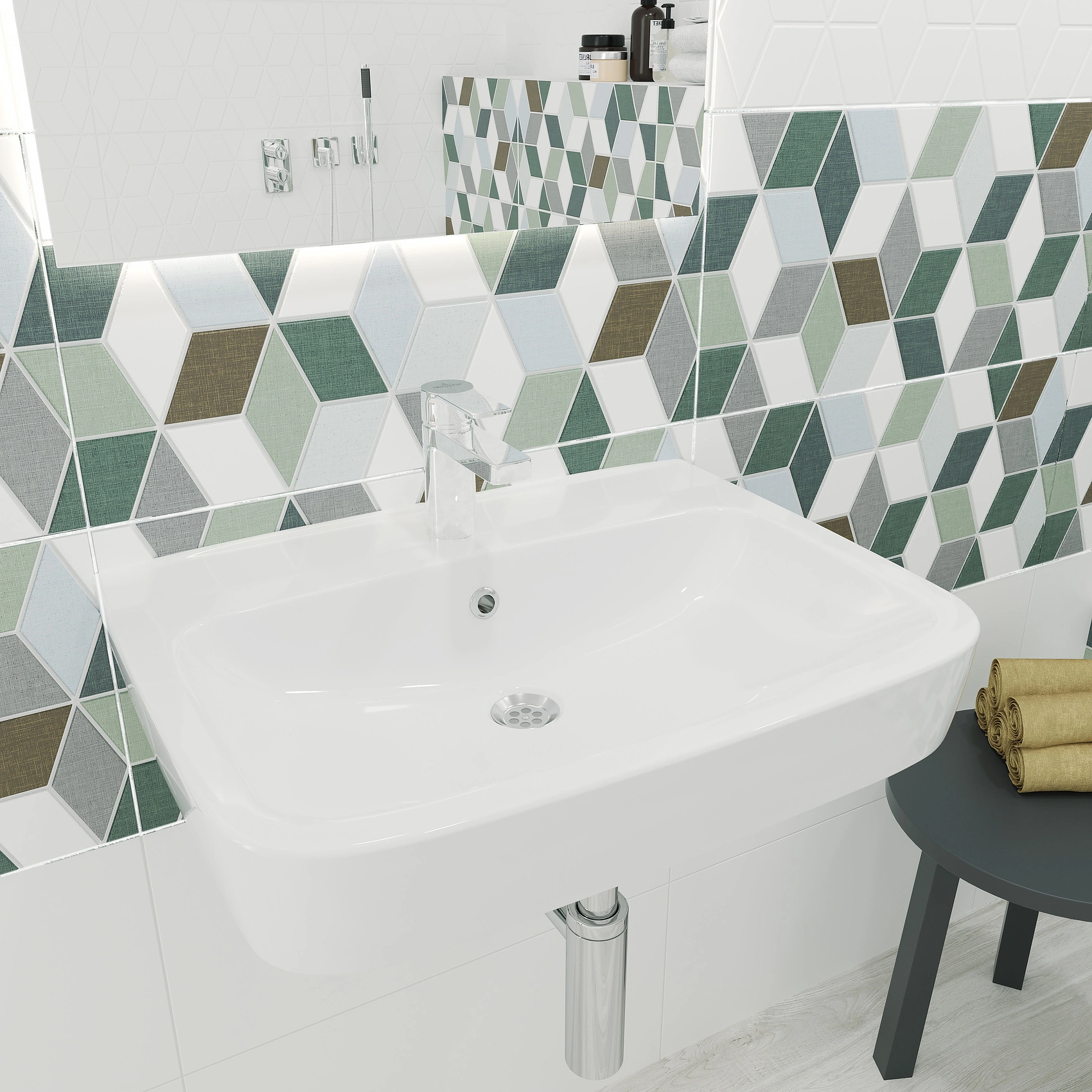 Раковина КЕРАМИН СКВЭА 55 белый глянец CDB00024894 (4810531139867)