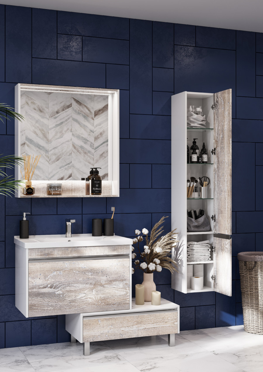 Тумба КАПРИ 80, бетон пайн (под раковину МИРАНДА 80)