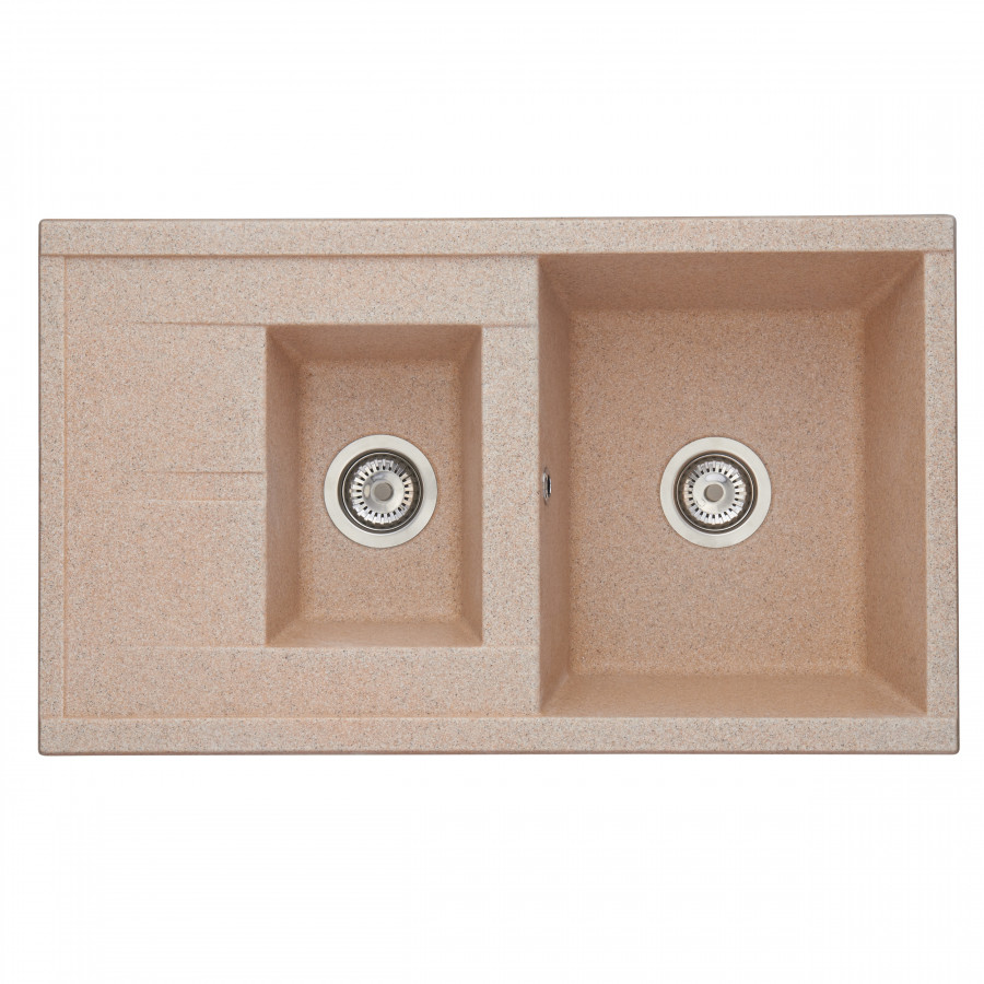 Мойка для кухни  Делия 87 870x510x218 мм, прямоуг. с крылом и доп. чашей, песочный