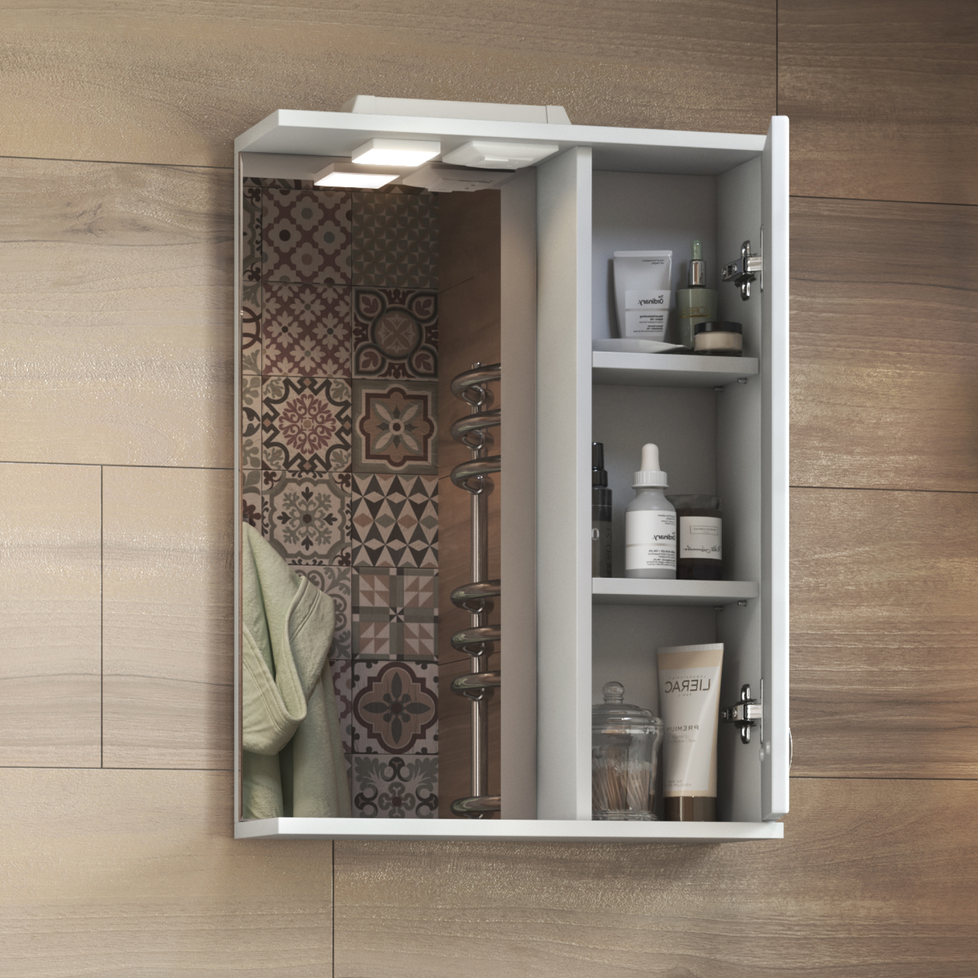 Зеркало со шкафом VIGO Diana 50 подвесное белый (z.DIA.50.R.El)