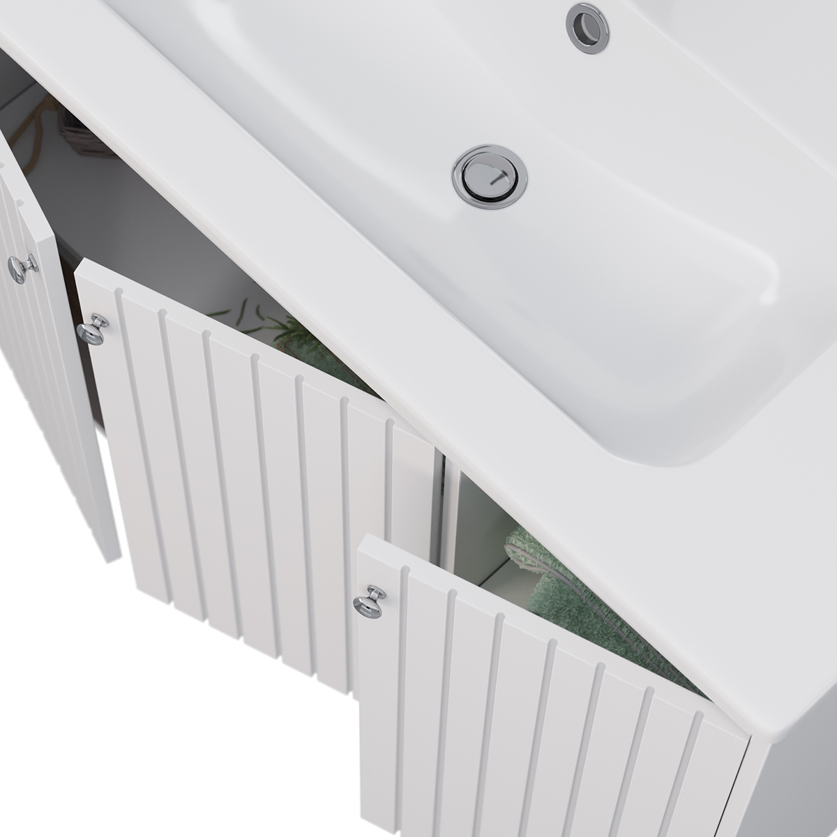 Тумба Lemark ROMANCE 100 см под 1 раковину, подвесная/напольная, 3-х дверная, цвет корпуса, фасада: 