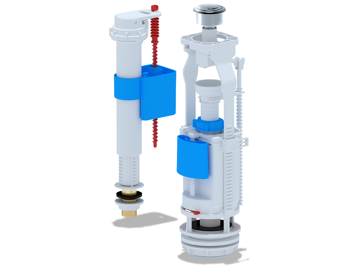 Набор с ниж. под. 1/ 2 латунь кнопка хром. двойная, ANI PLAST