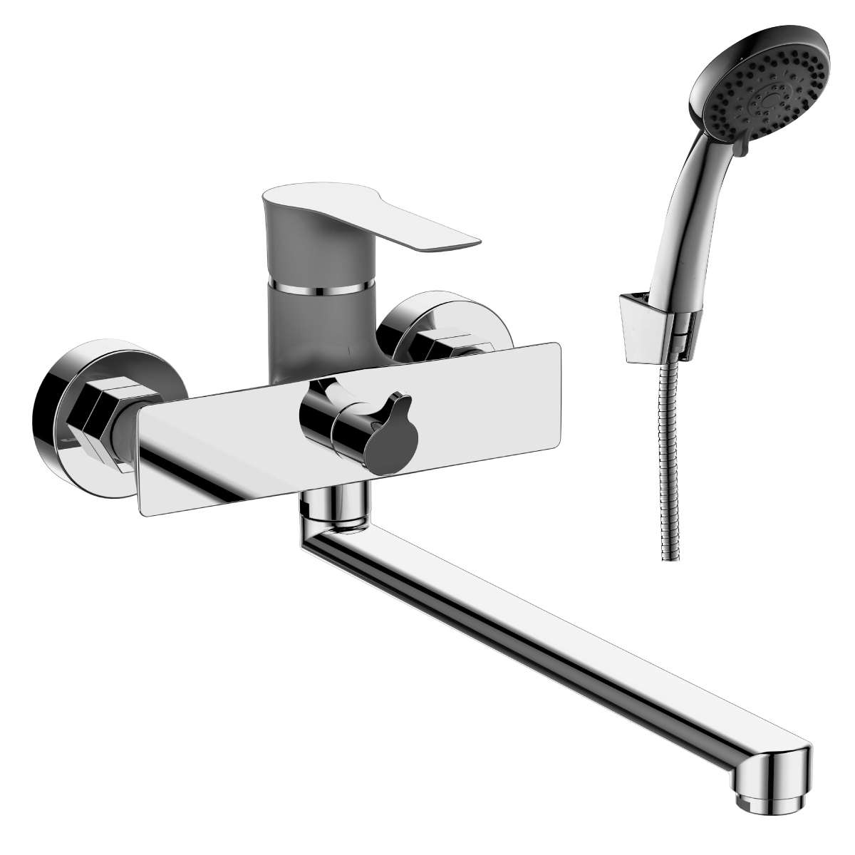 RS35 Смеситель для ванны, круг.пов.излив 350мм, р/ОД, хром/перламутр, ROS, RS35-32PC