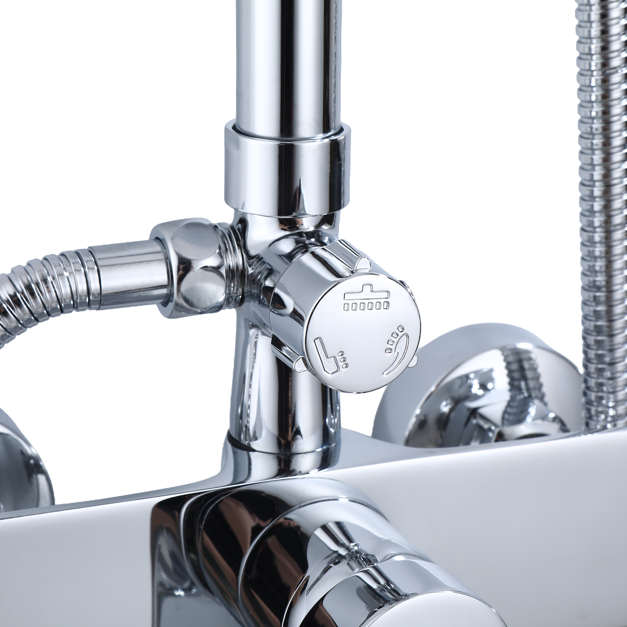 RAIN Смеситель для ванны с душевой стойкой и тропическим душем, хром, TOKITO