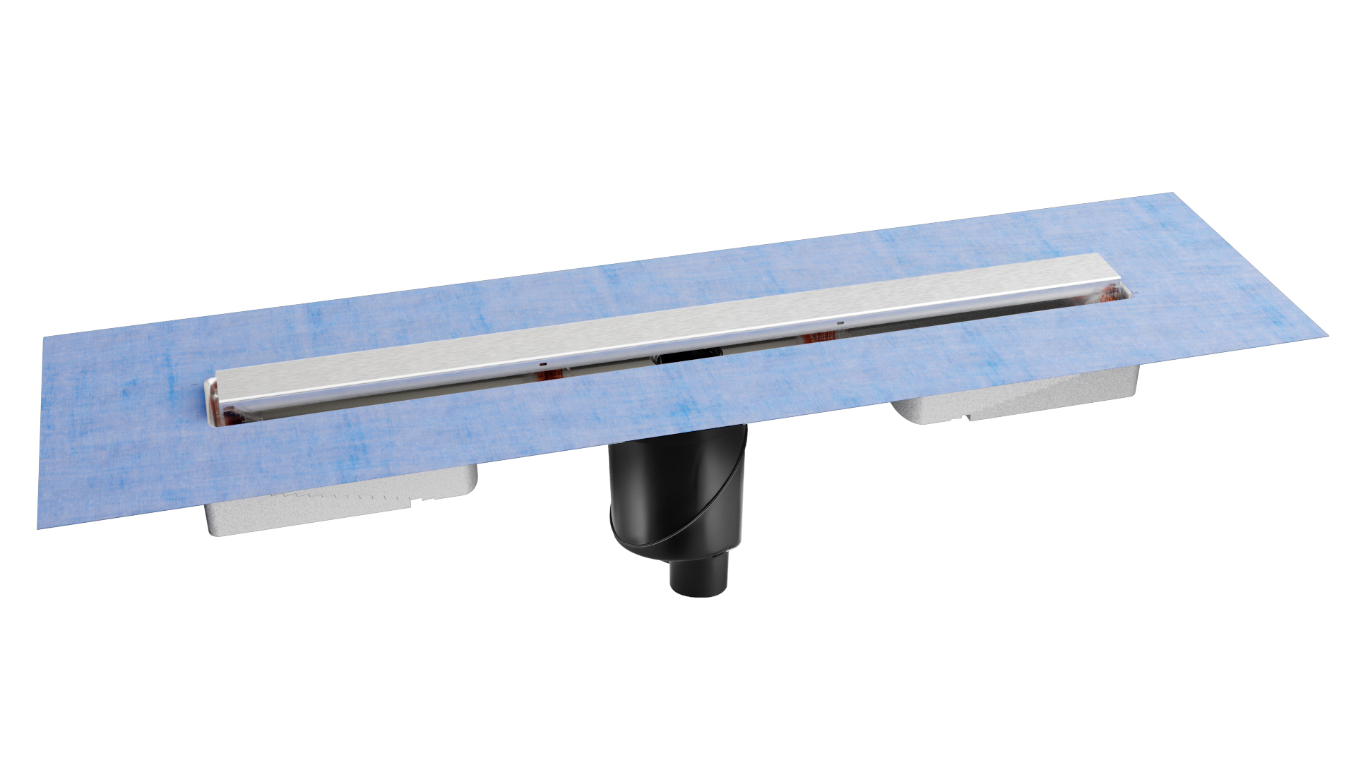 Желоб водосток C1 NORMA 700, матовый хром, S-сифон D50/105мм H50 вертикальный, BERGES