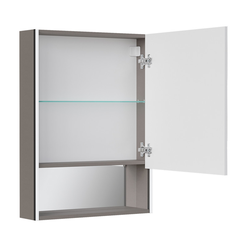 Зеркальный шкаф EQUIL Smile LED 60 правый подвесной лен антрацит