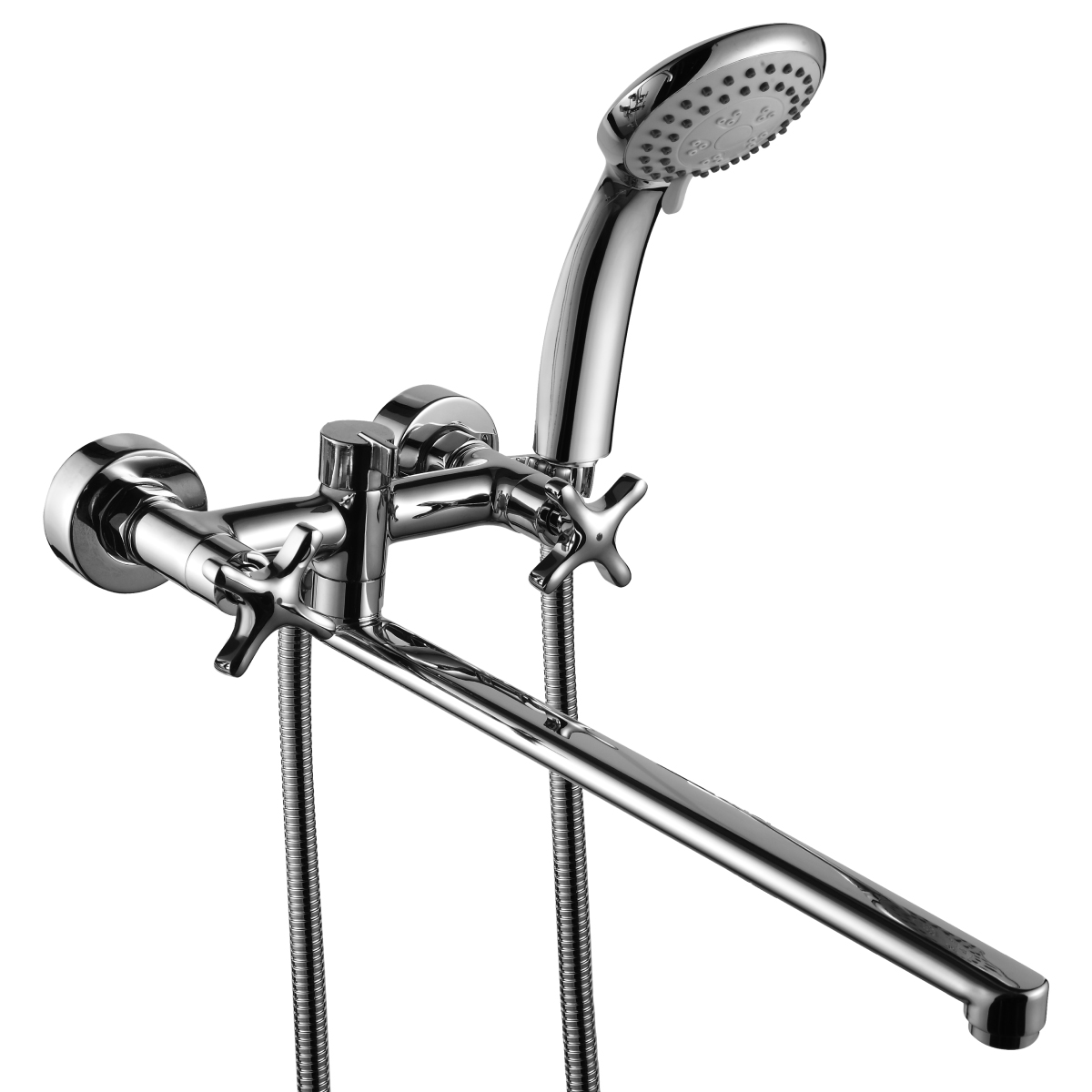 RS39 Смеситель для ванны, круг.пов.излив 350мм, р/ДВ, хром, ROS, RS39-84