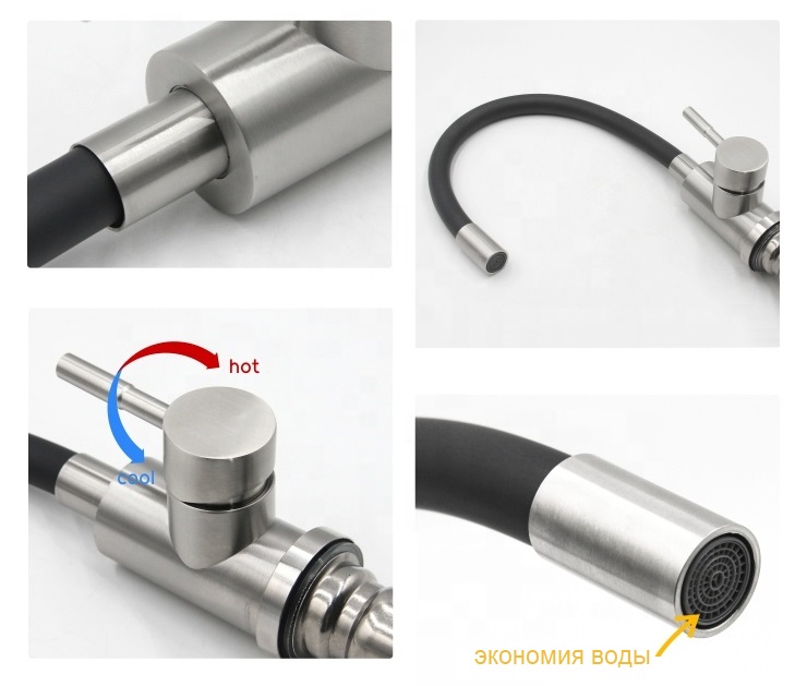 Смеситель для кухни TSARSBERG TSB-114-W003 гибкий излив БЕЛЫЙ тип См-МОЦБА
