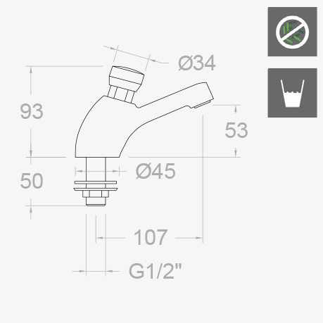 Кран нажимной порционный SOLESTOP 7250