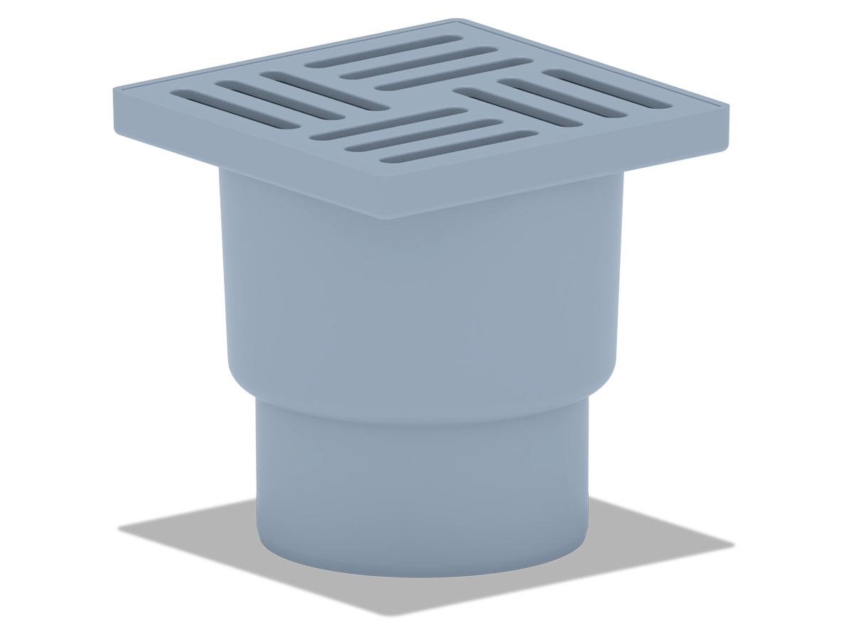 Трап верт.вып. 110 н/рег. срешеткой из пластика 15х15, ANI PLAST