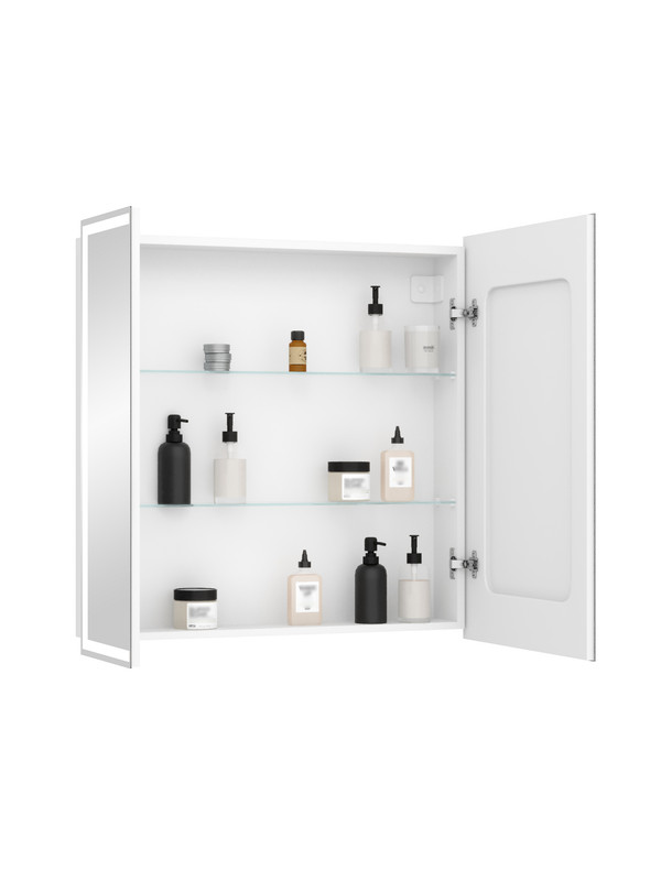 Зеркало-шкаф Allure Led 800х800 с датчиком движения, розеткой