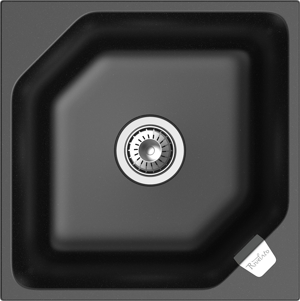 RIVELATO Мойка LOCUS 50  1-чаш 500*500 nero арт.