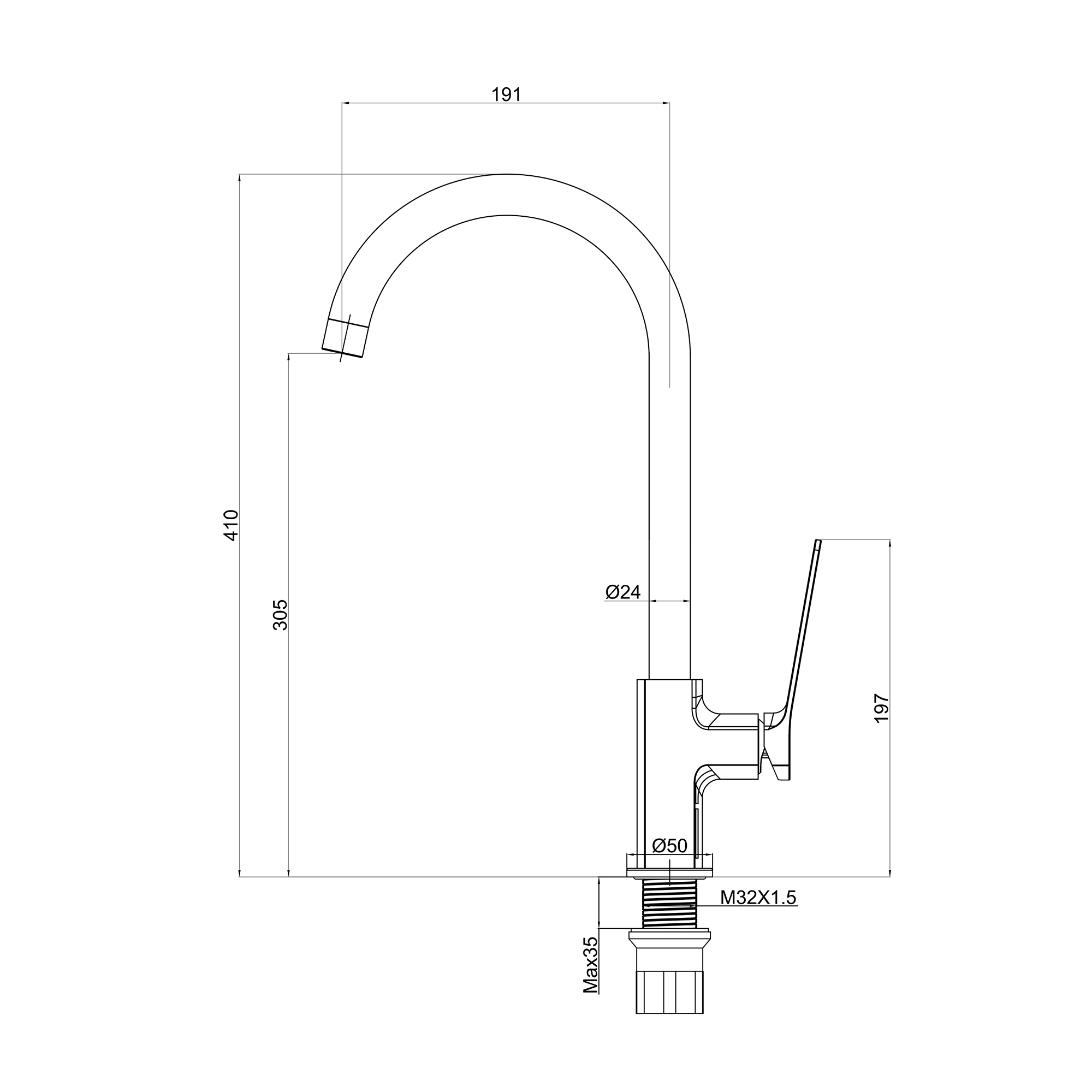 Смеситель для кухни TOKITO YOKOHAMA хром (TOK-YOK-1013)