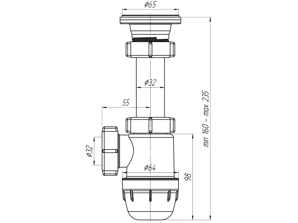ANI Юнг Сифон 1 1/4х32 ANI PLAST