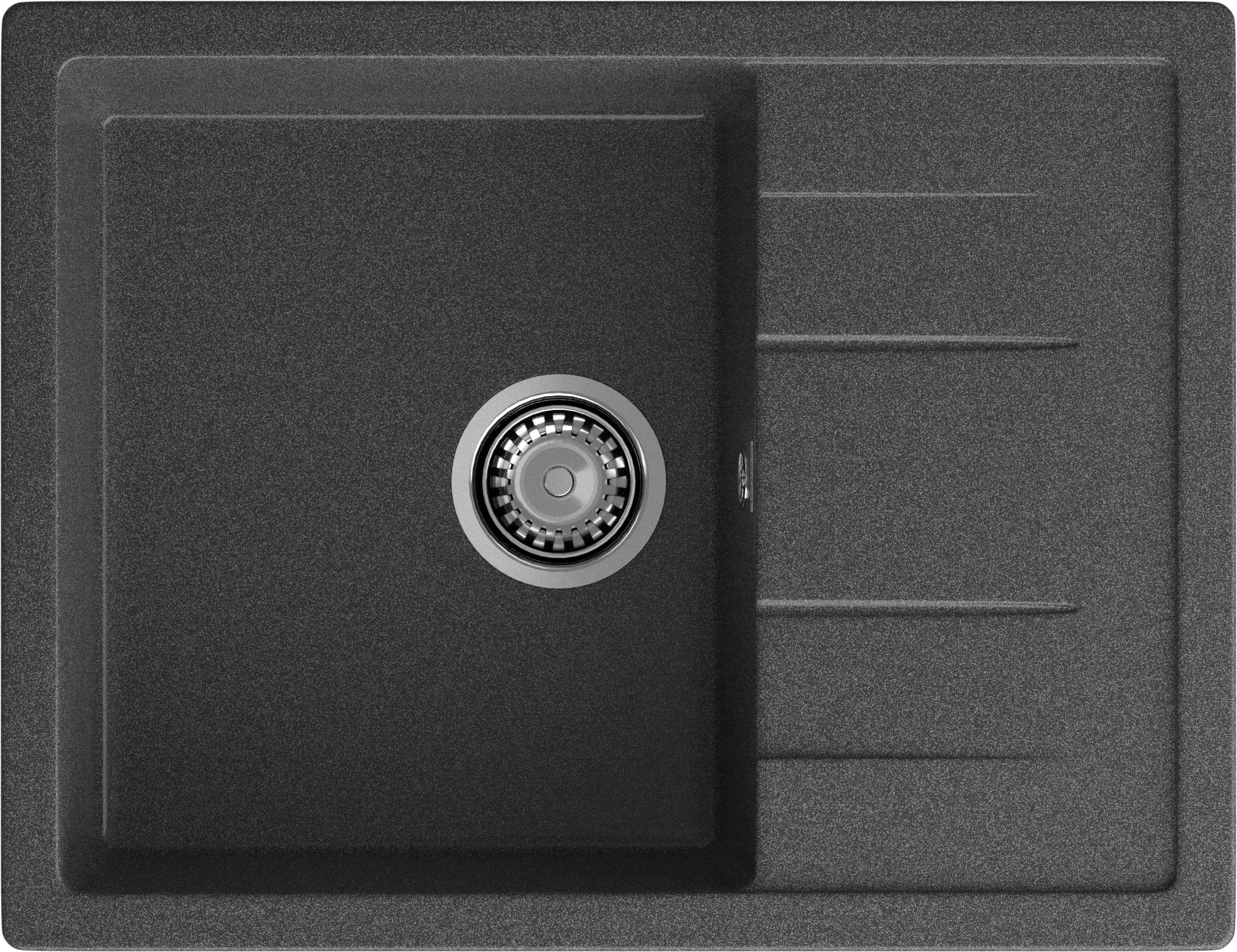 GRANFEST Мойка композит QUADRO GF-Q--650L чаша с крылом  650*500мм графит арт.GF-