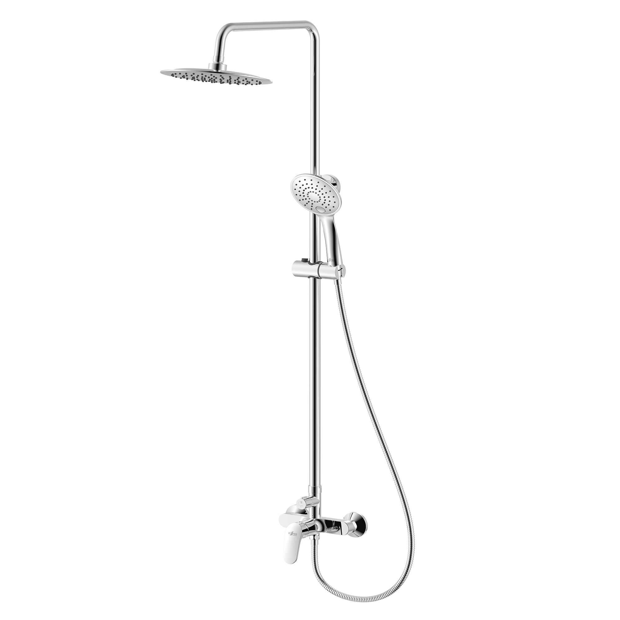 RS45 Смеситель для ванны, без излива верхн.лейка "Троп.дождь", р/ОД, хром, ROS, RS45-45