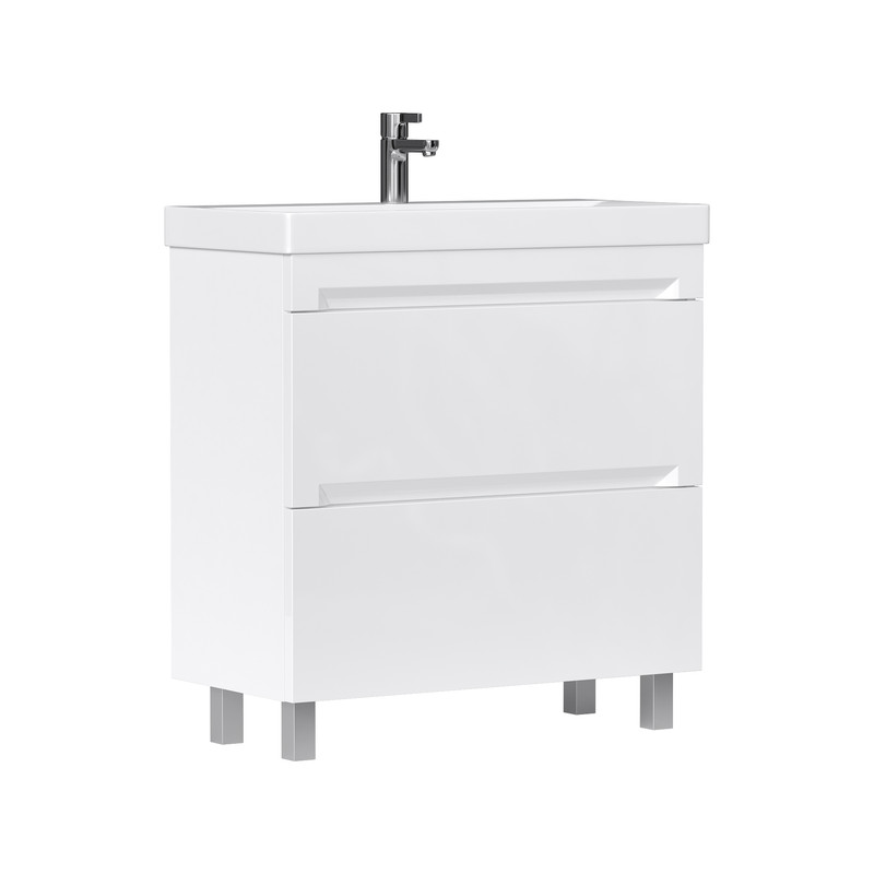 Тумба EQUIL Corner 80 напольная 2 ящ. белая (под раковину 9696-80)