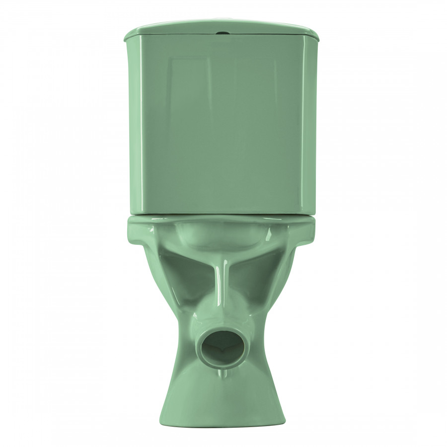 Унитаз-компакт "Вест" косой выпуск, с кнопочной арматурой и сиденьем, салатовый SANTERI