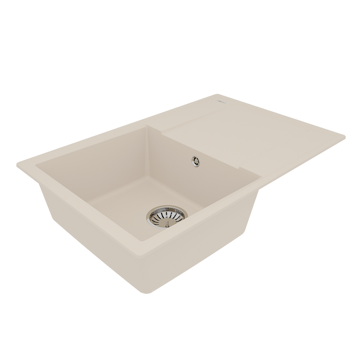 Кухонная мойка Lemark IMANDRA 760 врезная прямоугольная с крылом из кварцгранита, Шампань 
