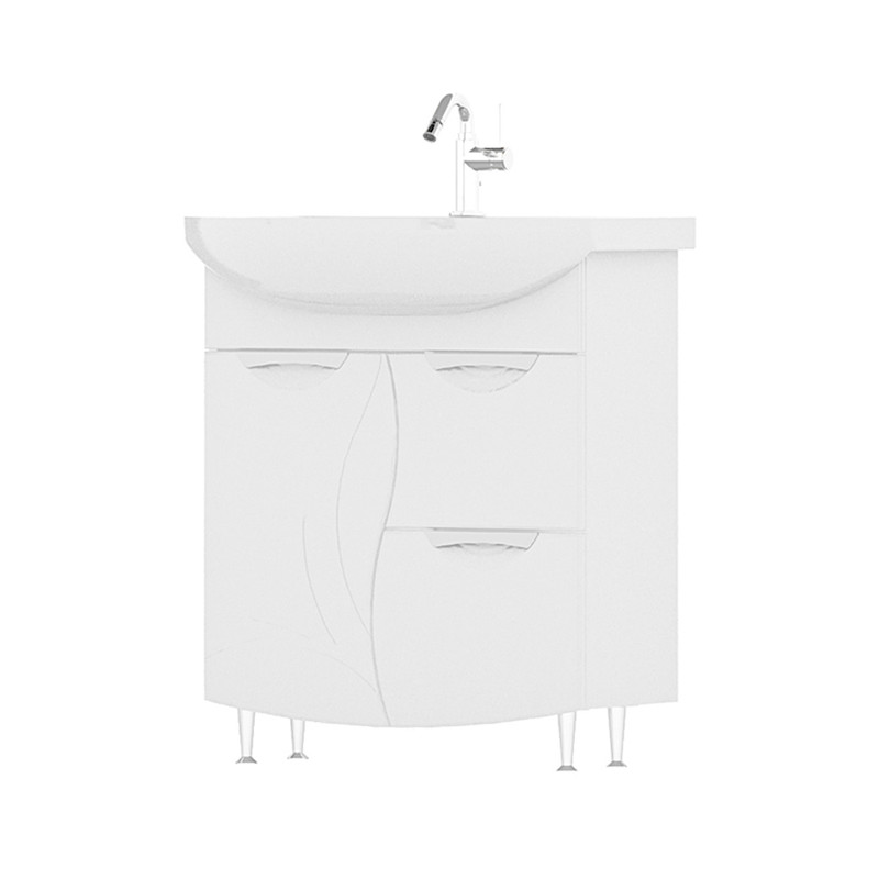 Тумба Adel 70, напольная, 1дв., 2 ящ., белая (под раковину Балтика 70), VOLNA