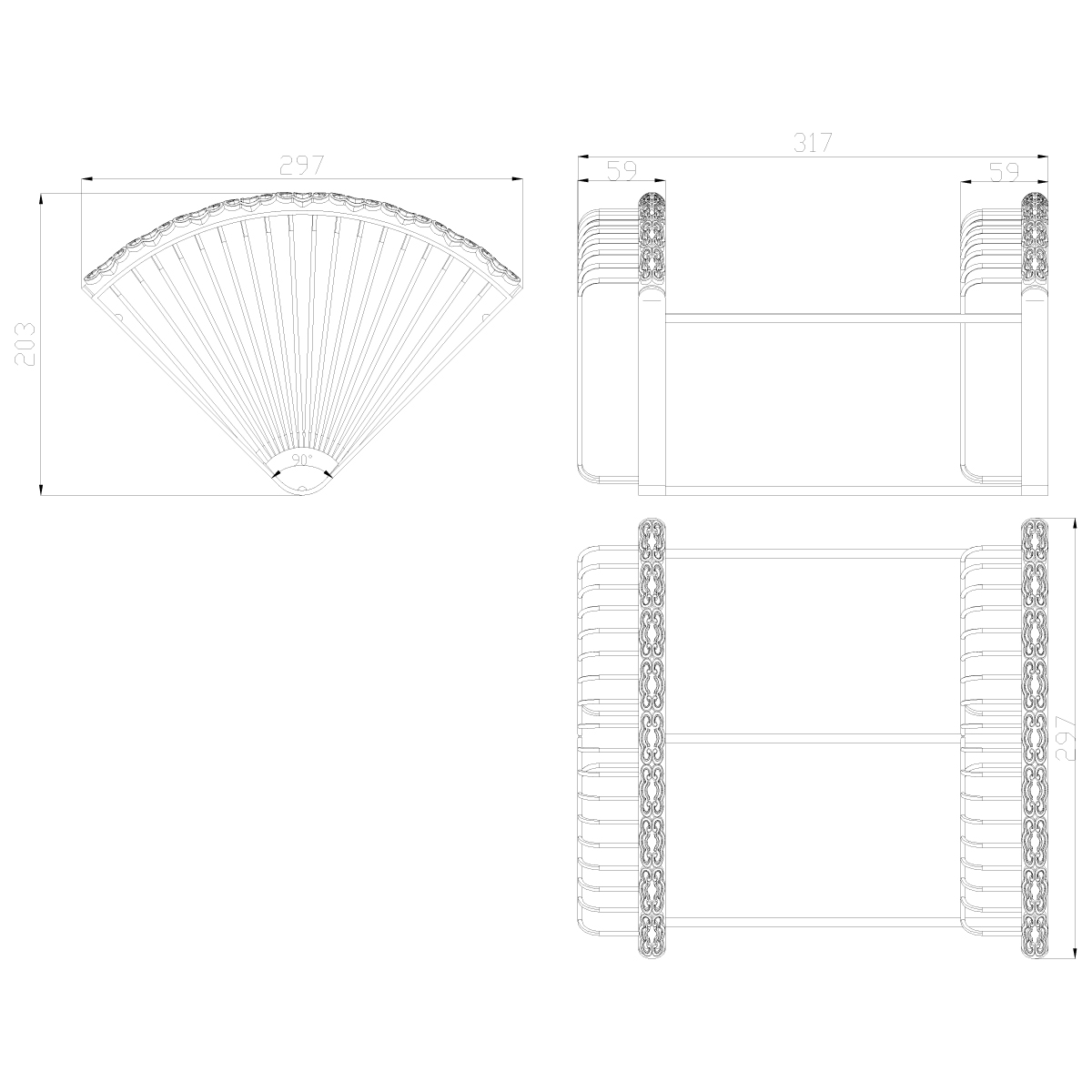 Jasmine Полка угловая, 2-х ярусная, LM, LM6682ORB