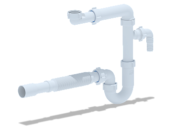 Сифон для умывальника 1 1/4 х 32 с отвод. для ст.машин.без выпуска с гиб.труб. 32х32/40мм, ANI PLAST