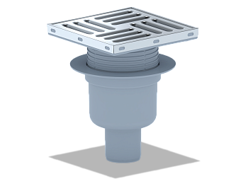 Трап верт.вып.50 регул. с реш. 15х15 металл. сухой ANI PLAST