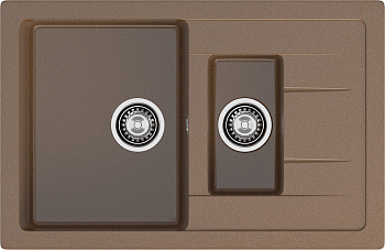 GRANFEST Мойка композит QUADRO GF-Q--775KL 1.5-чаш+крыло 775*500мм   терракот арт.GF-