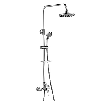 A35 Смеситель для душа, без излива с верх.лейкой 'Троп.дождь', р/ОД, хром, ROS, A35-45