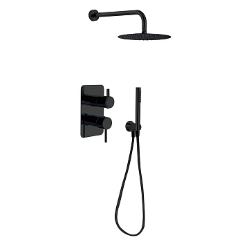 Встраиваемая душевая система с тропическим душем и душевым комплектом ODISEA K391512NM матовый черны