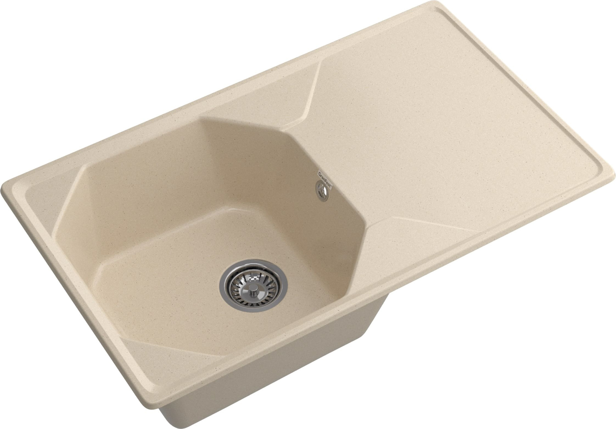 GRANFEST Мойка композит UNIQUE, GF-U-840L, чаш+кр 840*500, кашемир