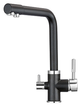 2015, ШВАРЦ Смеситель для кухни однорыч., с подкл. для питьевой воды, черн. метал., GRANULA
