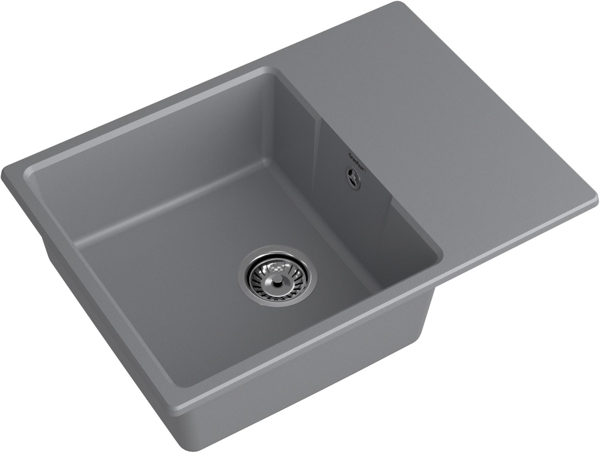 GRANFEST Мойка URBAN 668L  1-чаша+крыло 680*490мм темно-серый арт.GF-UR-