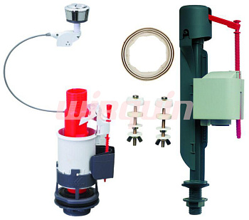 Двухкнопочная арматура "MW" c заливным клапаном "Jollyfill" донный, пластик